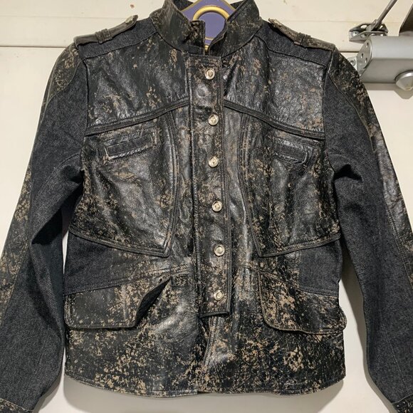 NEW H & D CLASSIC LEATHER DENIM JACKETS SIZE M - Picture 1 of 9